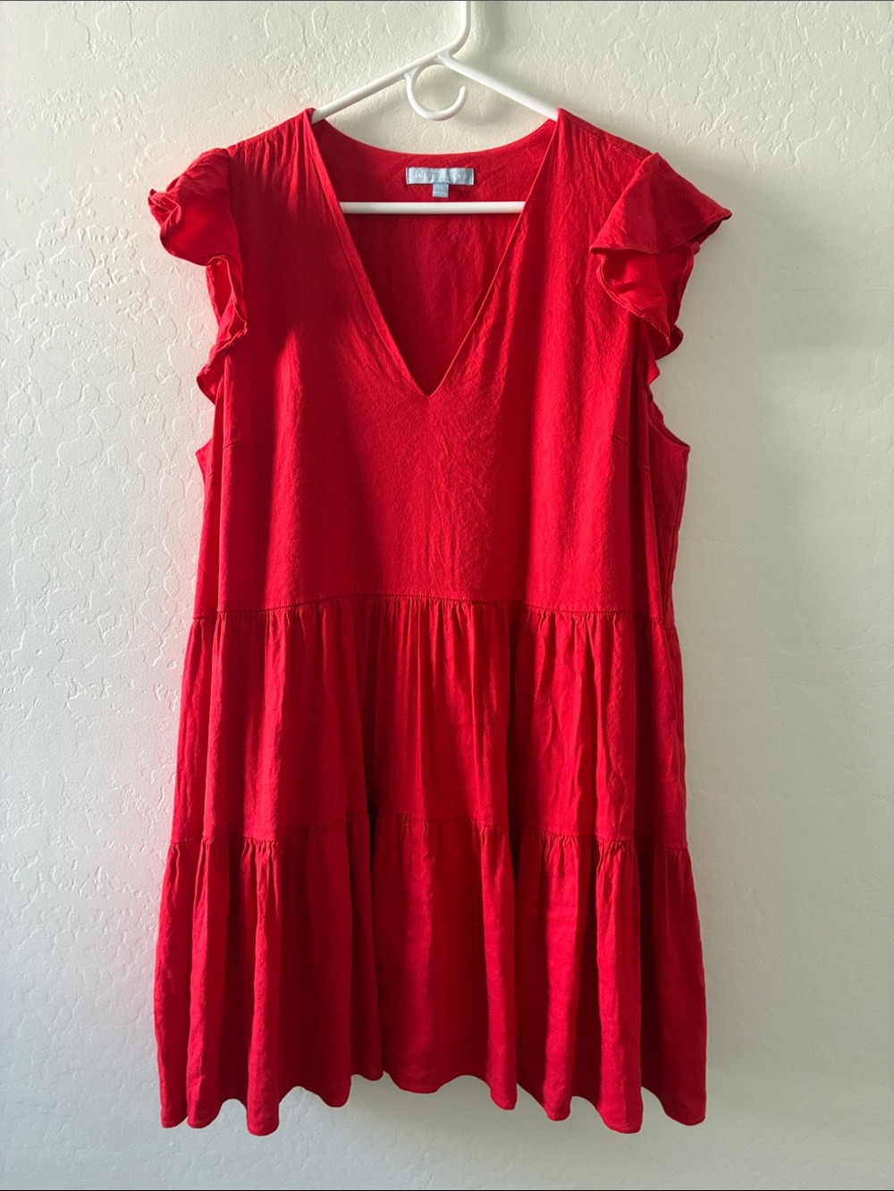 Antonio Melani Linen Blend Tiered Mini Dress Size XL
